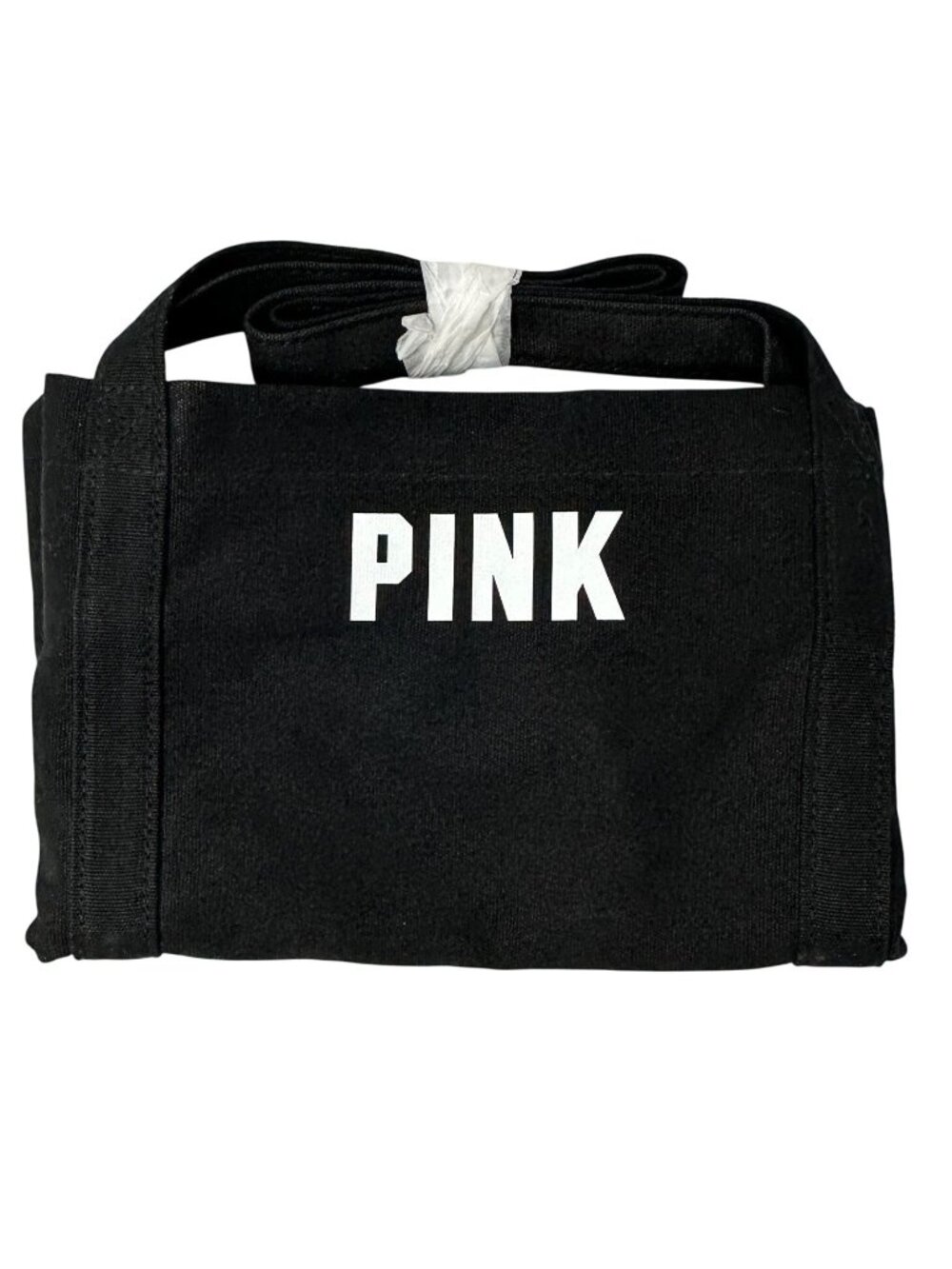 Victoria's Secret Pink Large Black Canvas Tote Bag 13x17 2022